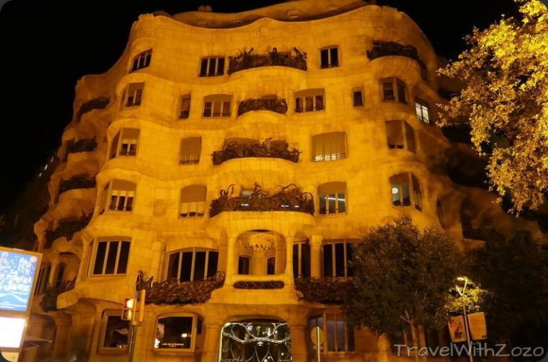 Casa Mila By Night Barcelona Spain